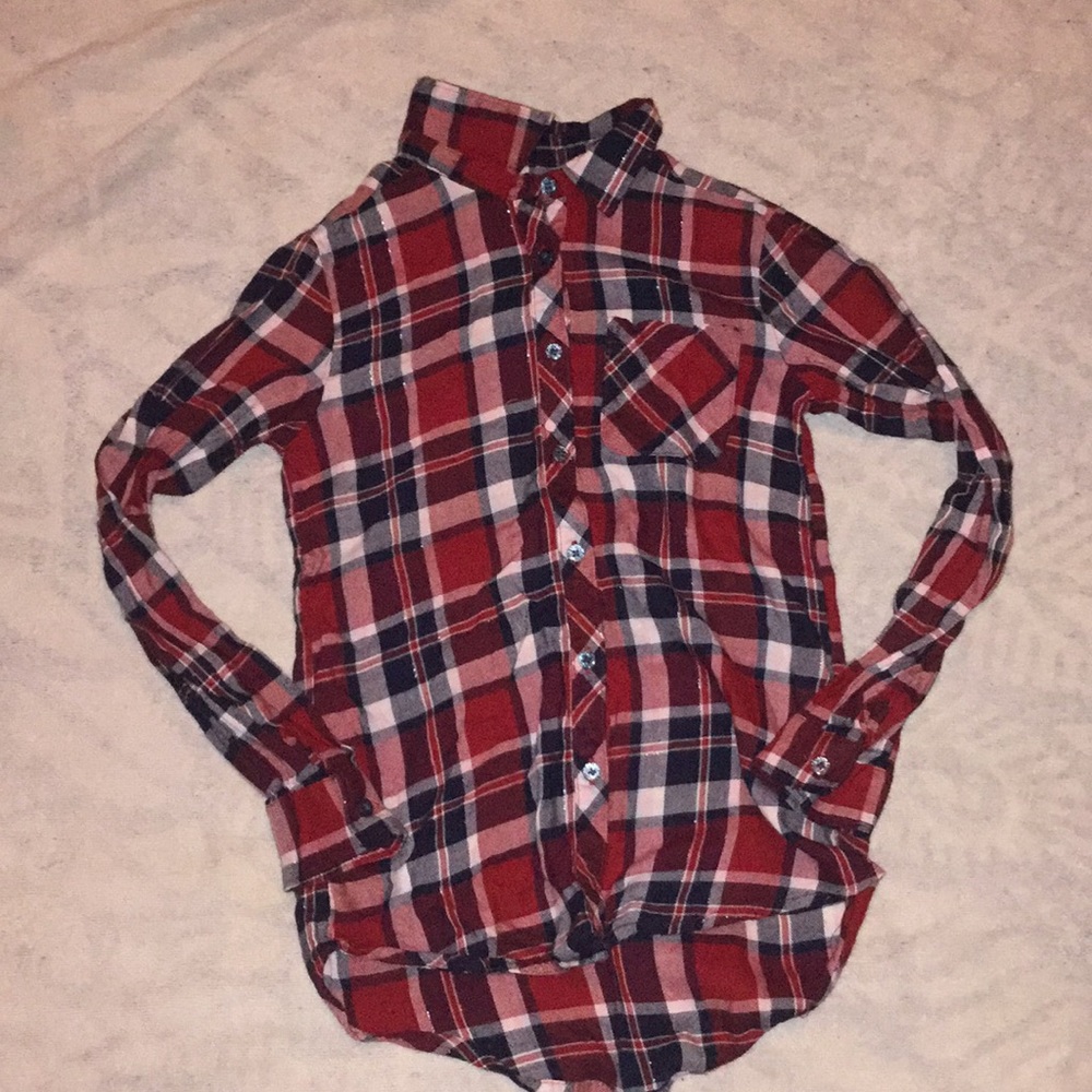 Plaid long sleeve T-shirt